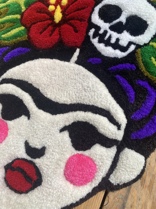 Tropical Skull Frida – ručně tuftovaný kobereček