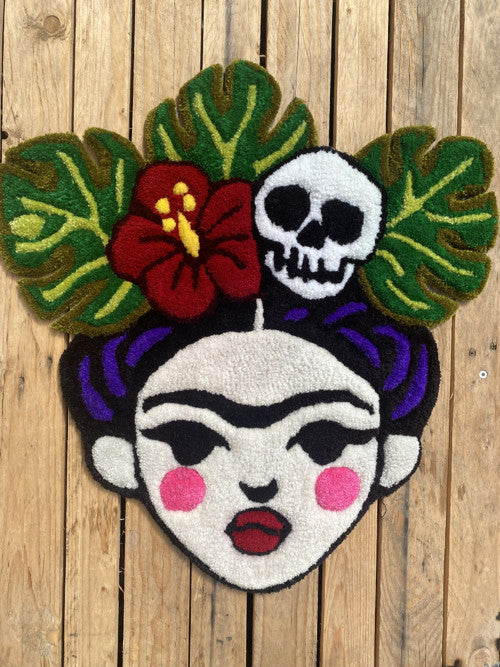 Tropical Skull Frida – ručně tuftovaný kobereček
