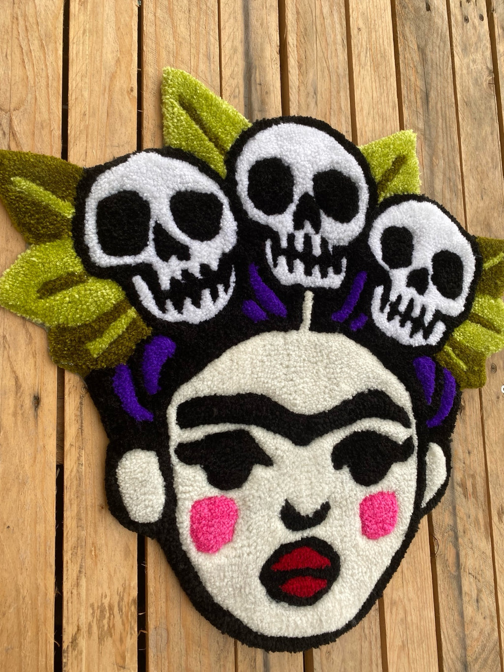 Skull Frida – ručně tuftovaný kobereček