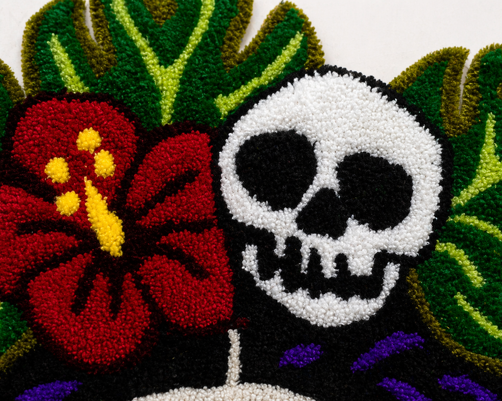 Tropical Skull Frida – ručně tuftovaný kobereček