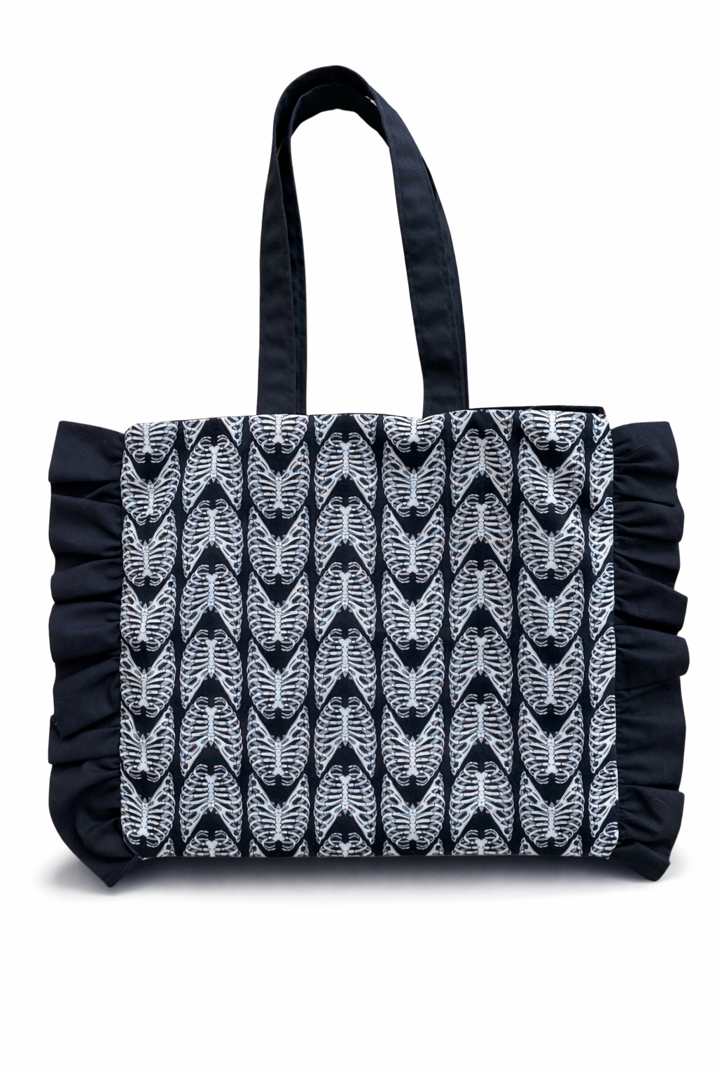 Ribcage Ruffle Bag – ručně šitá taška s volány
