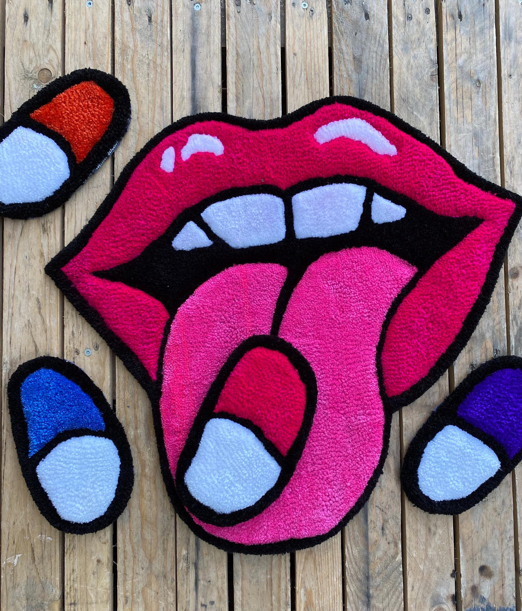 Lips & Pills – ručně tuftovaný kobereček