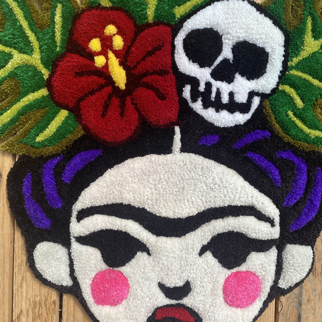 Tropical Skull Frida – ručně tuftovaný kobereček